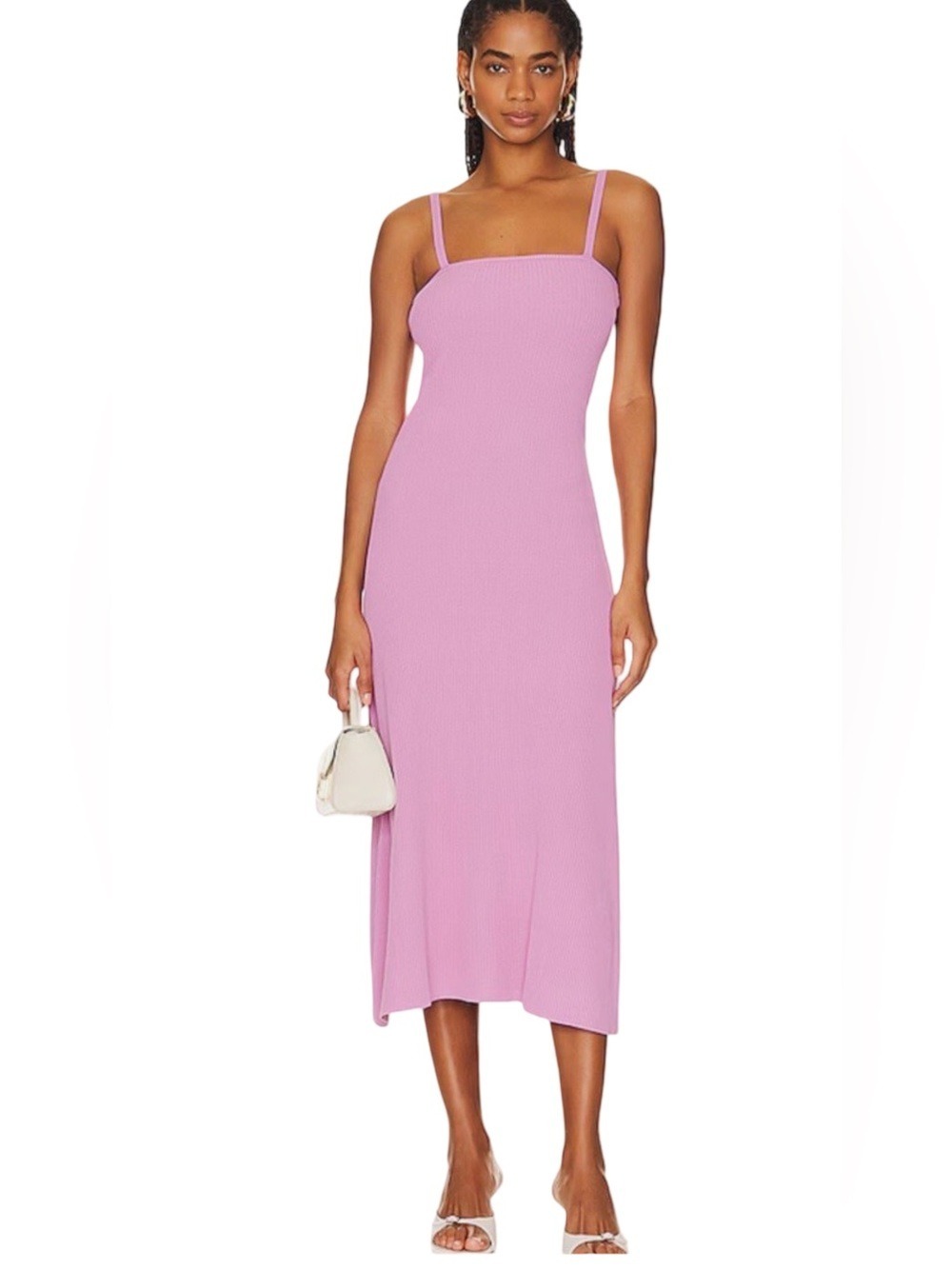 MINKPINK Violet Ribbed Knit Midi Dress Large NWT
